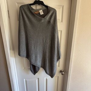 Ellen Tracy Gray sparkling Poncho Sweater